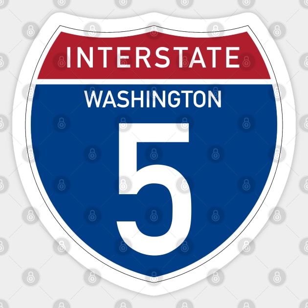 Interstate 5 - Washington Sticker by Explore The Adventure